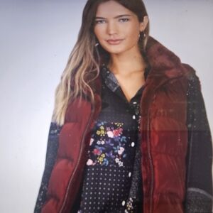 Dylan Red Quilted Vest with High Collar